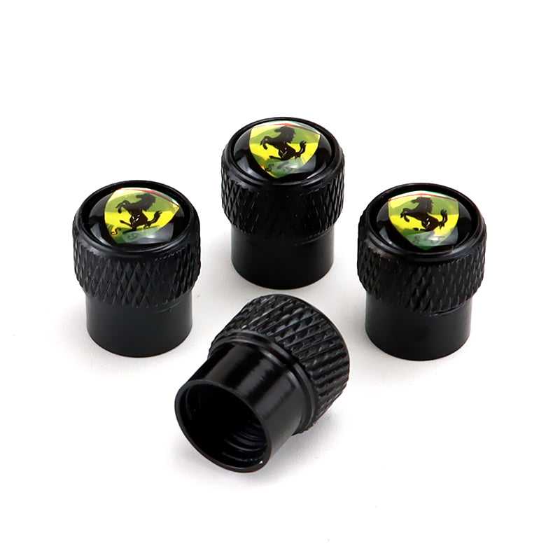 Ferrari Black Tire Valve Caps – Extra Spare Cap Total 5 Caps - Tire ...