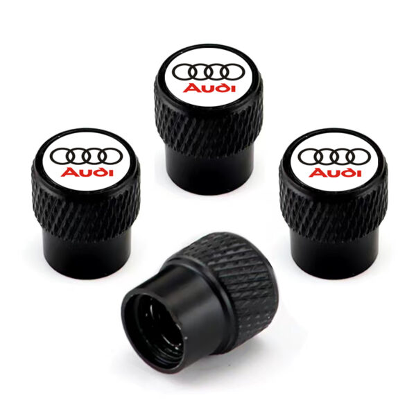 Audi Valve Stem caps - Audi White Tire Valve Caps