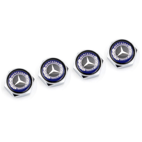 license plate screws For Mercedes Benz Black Logo Silver License Plate Bolts