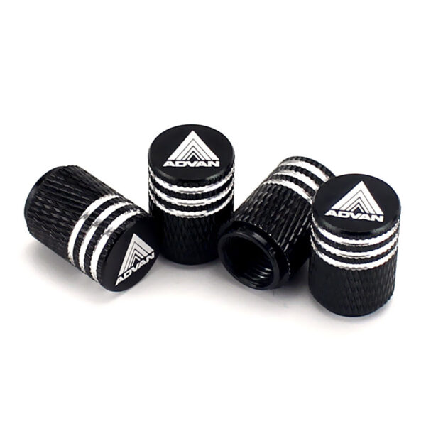 Advan Black Laser Engraved Tire Valve Caps