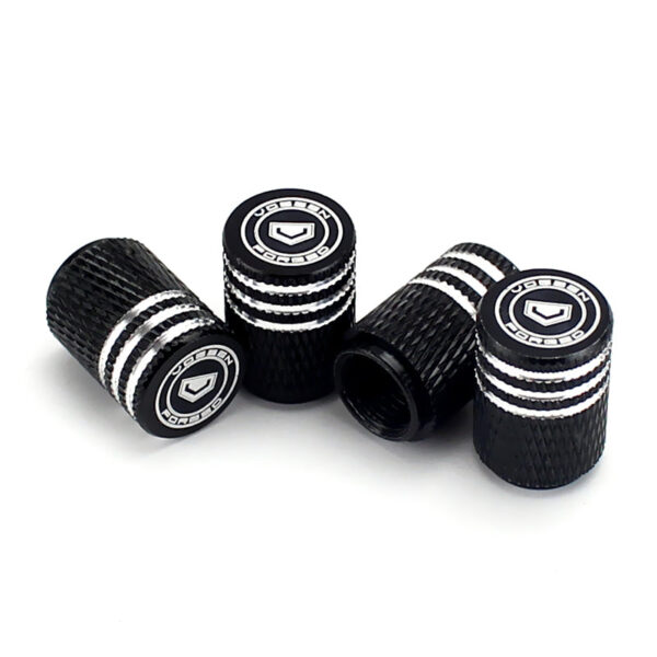 Vossen Black Laser Engraved Tire Valve Stem Caps