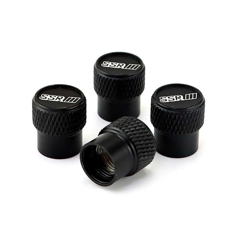 SSR Wheel Black Laser Engraved Tire Valve Stem Caps – Total 5 Caps ...