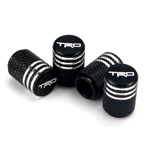 TRD Black Laser Engraved Tire Valve Stem Caps