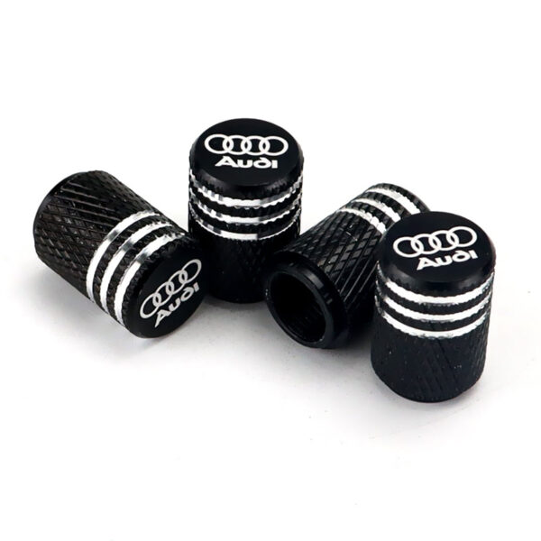 Audi Valve Stem Caps Black Laser Engraved Tire Valve Caps