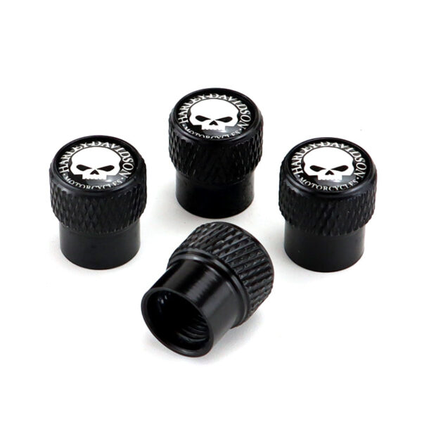 Tire Valve Caps - Harley Davidson Black Tire Valve Caps