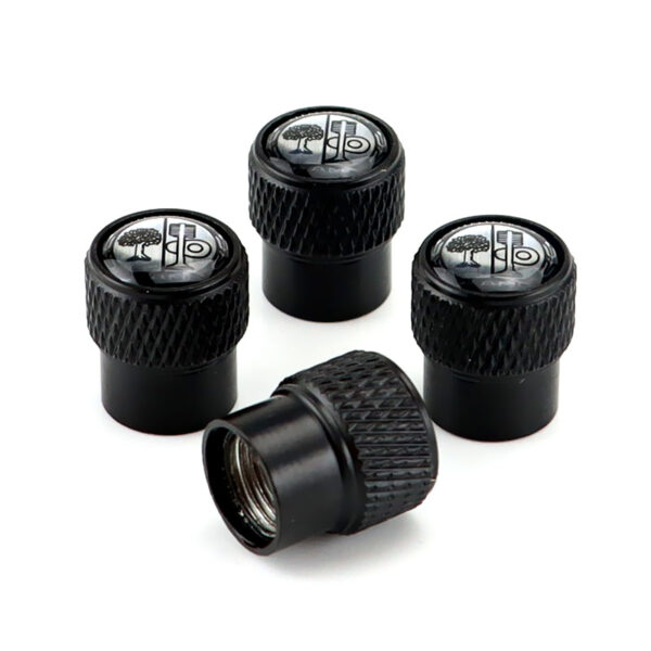 AMG Valve Stem Caps - AMG Apple Tree Black Aluminum Alloy Tire Valve Caps