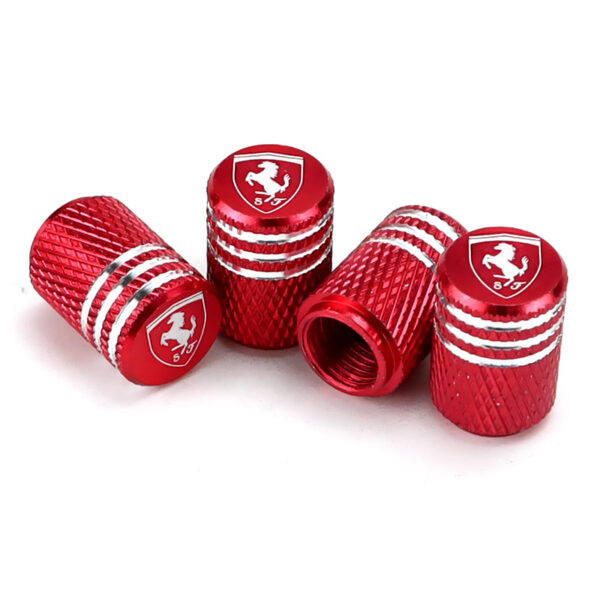 Ferrari valve stem caps - Red Laser Engraved Tire Valve Caps