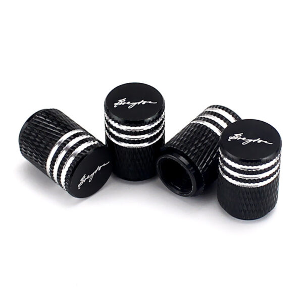 Breyton Black Laser Engraved Tire Valve Stem Caps