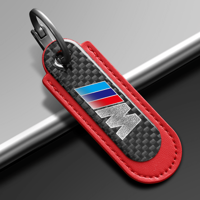 BMW keychain M Performance Real Carbon Fiber With Red