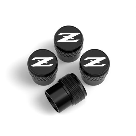 Tire Valve Stem Caps For Nissan Z Black Laser Engraved-5Caps