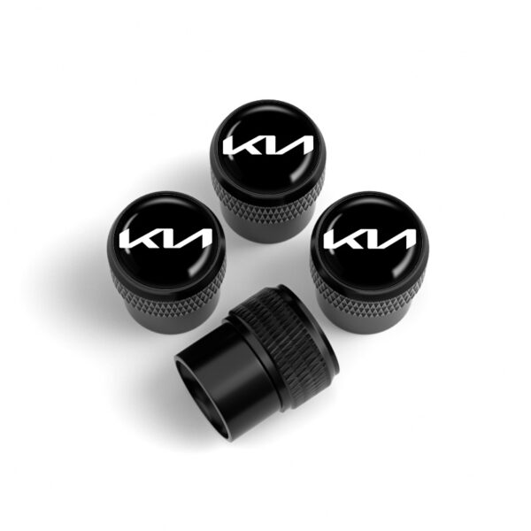 Valve Stem Caps Black For KIA